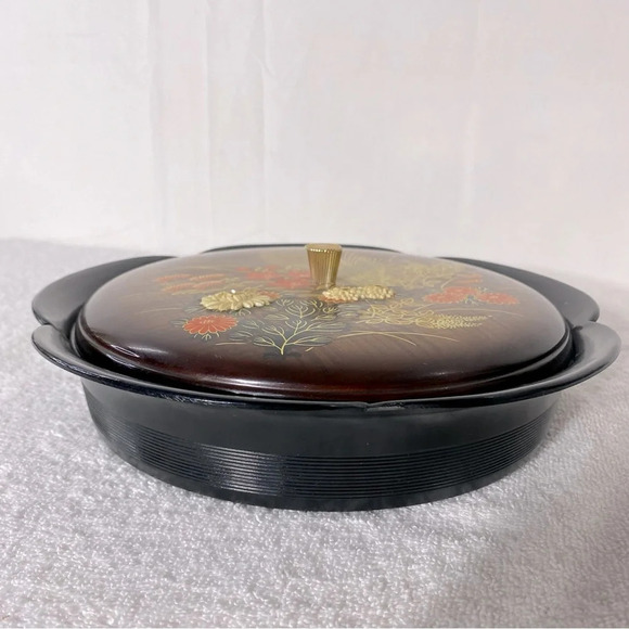 Vintage  Otagiri Japan Lacquerware Lidded Dish - Picture 8 of 15